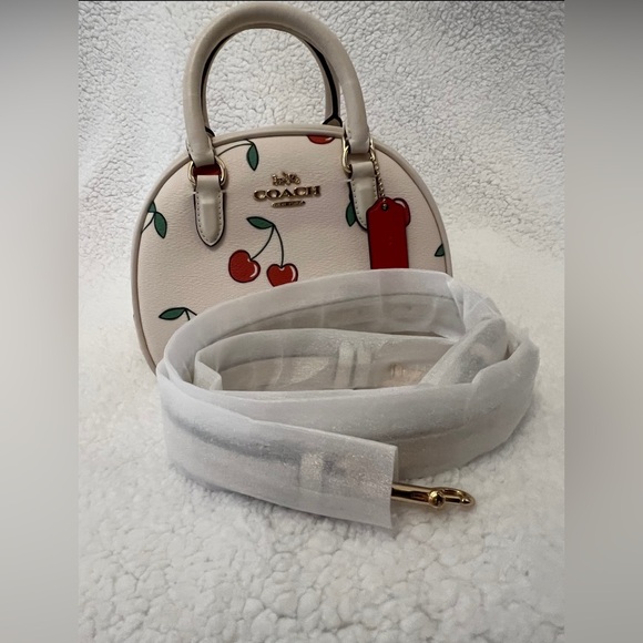 Coach Sydney Satchel with Heart Cherry Print - Picture 1 of 8